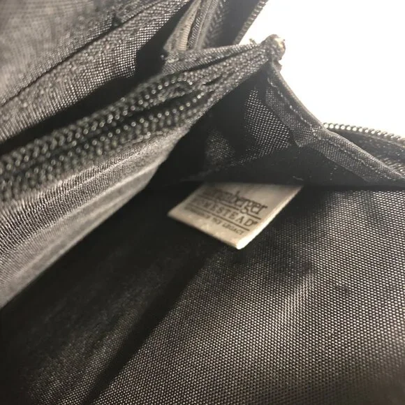 Longaberger wallet / shoulder bag, material is black corduroy and faux leather - Picture 9 of 11